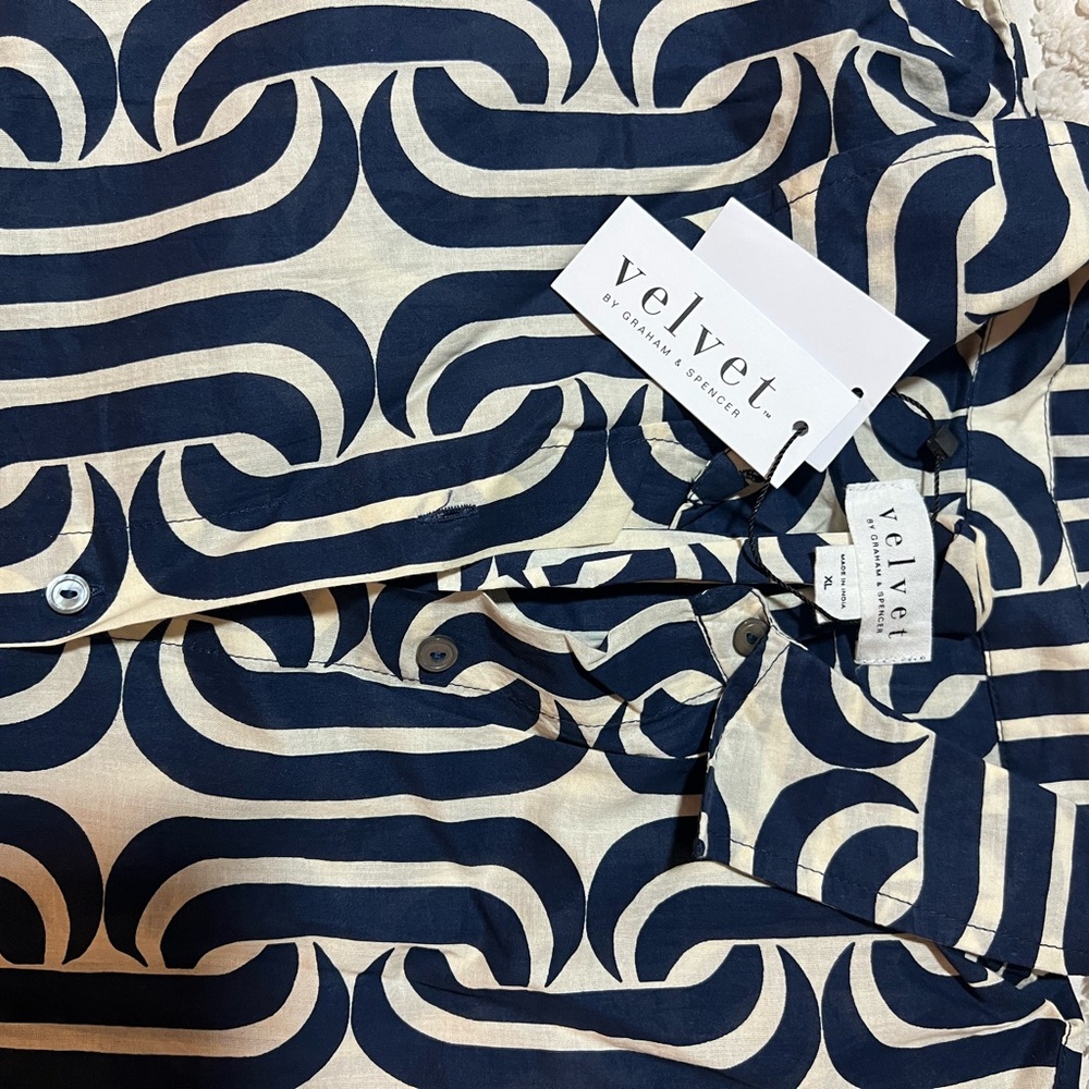 Velvet by Graham & Spencer Navy and White Maxi Dress - Picture 6 of 16